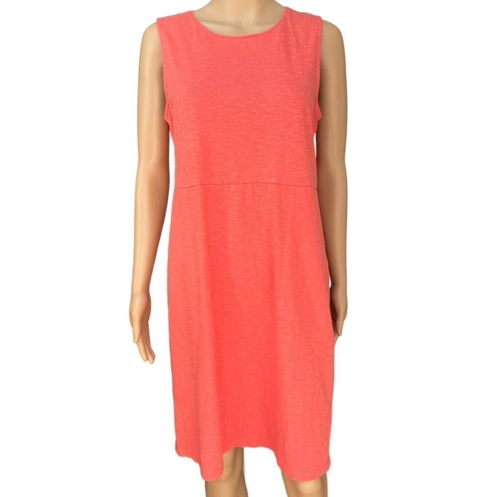 J. Jill Pure Jill Cotton Shift Tank Dress Sleeveless Size S Orange Salmon
